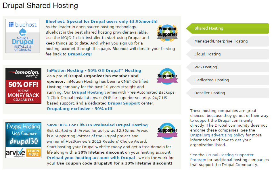 drupal hosting